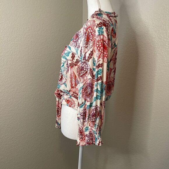 Anthro Tugboat Floral Tie Front Blouse - Picture 5 of 13